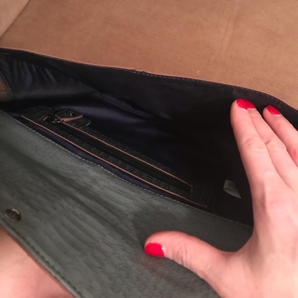 Rachel Roy Grey Python Clutch Bag - image 6